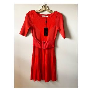 Karen Millen Orange/Red Knit Dress Size M/2